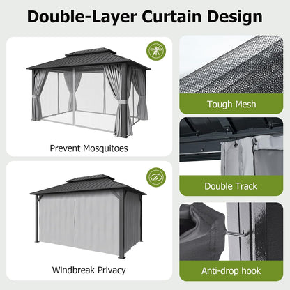 14X10Ft Hardtop Gazebo Gray