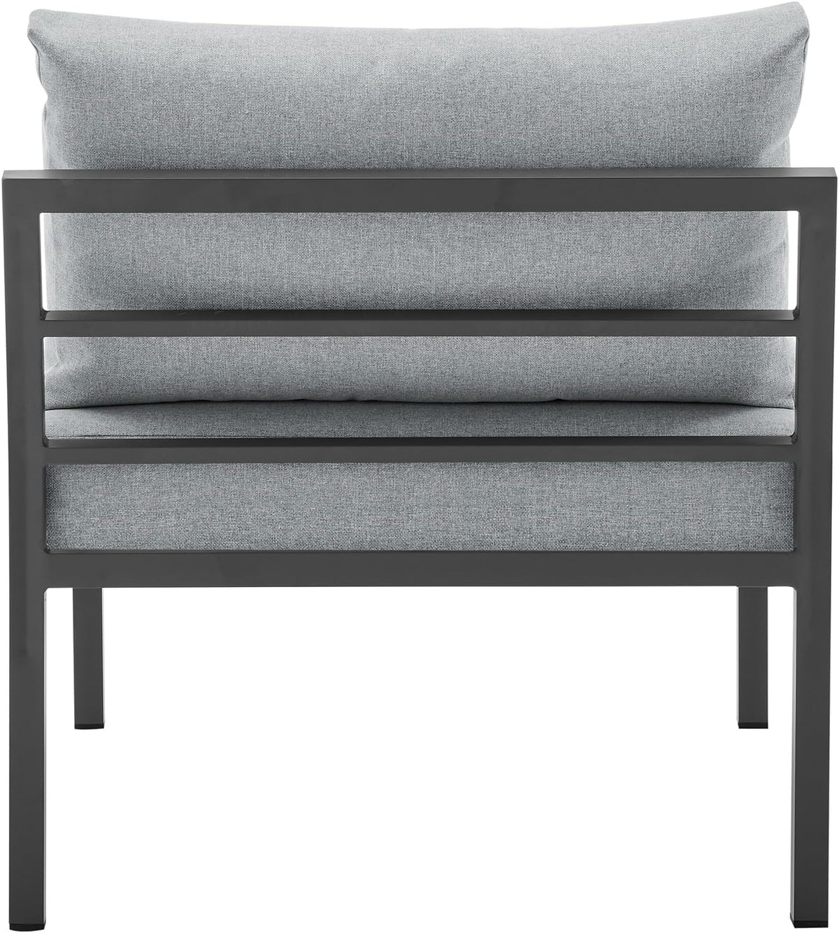 Sunnyside 5 Piece L Shaped Patio Furniture Set with Table for Backyard and Poolside, Outdoor Sectional Seating for 6, Waterproof Cushions, Rust Resistant Steel Frame, Grey