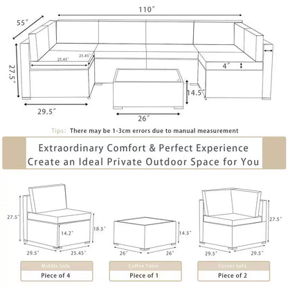 11-Piece Wicker Patio Conversation Set with Fire Pit Table, Glass Coffee Table, Swivel Rocking Chairs and Cushion Sand