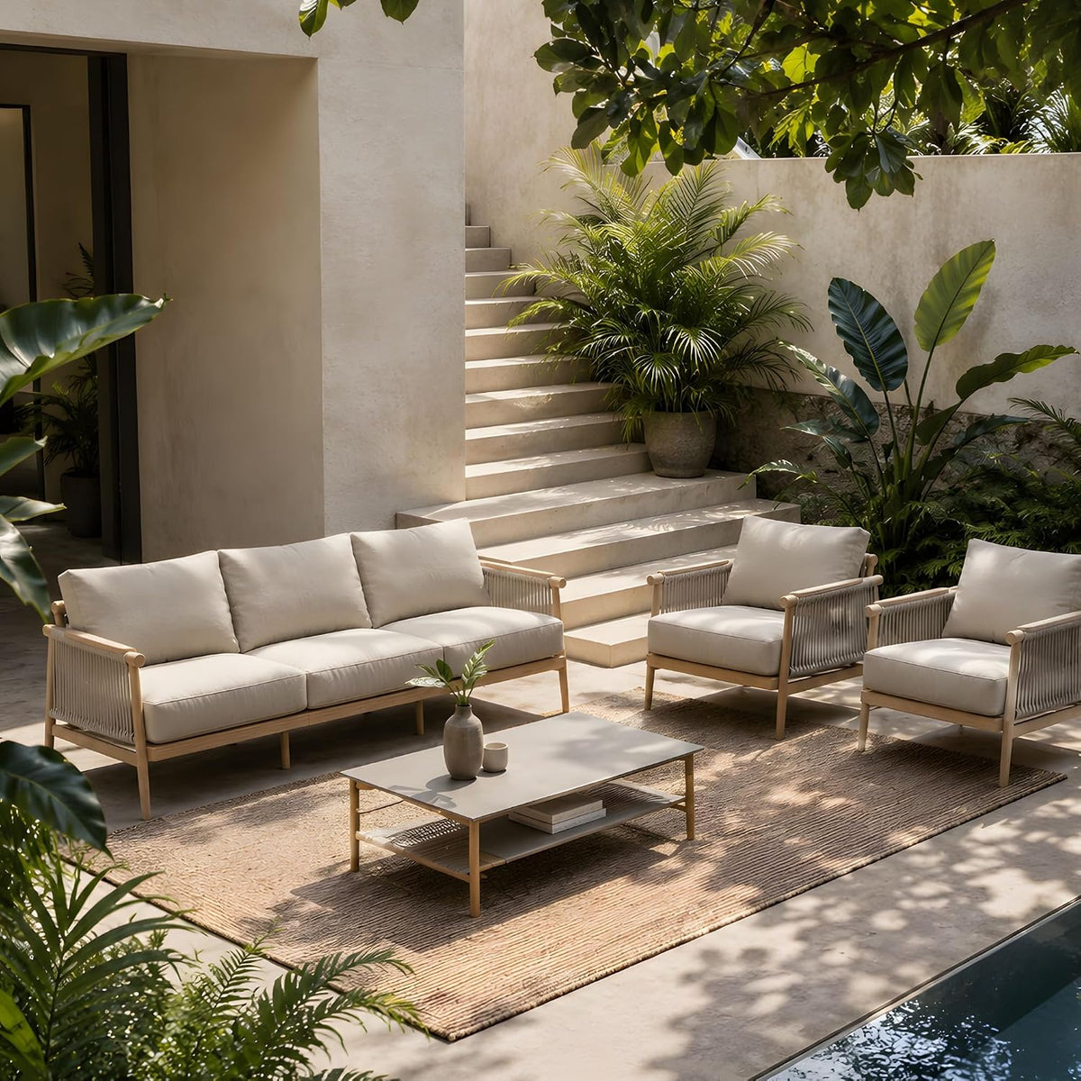 Moss Aluminum Outdoor Patio Furniture, Couch