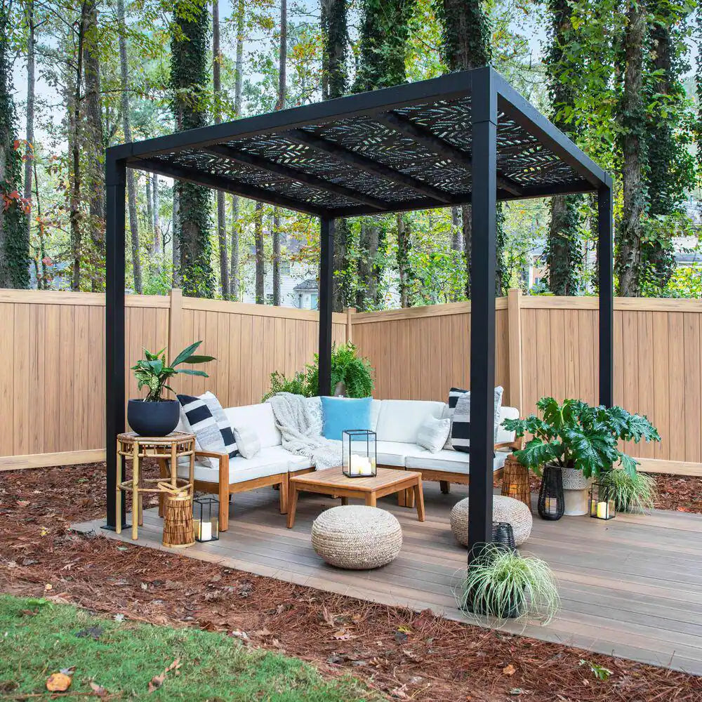 8 Ft. X 8 Ft. Matte Black Aluminum Pergola