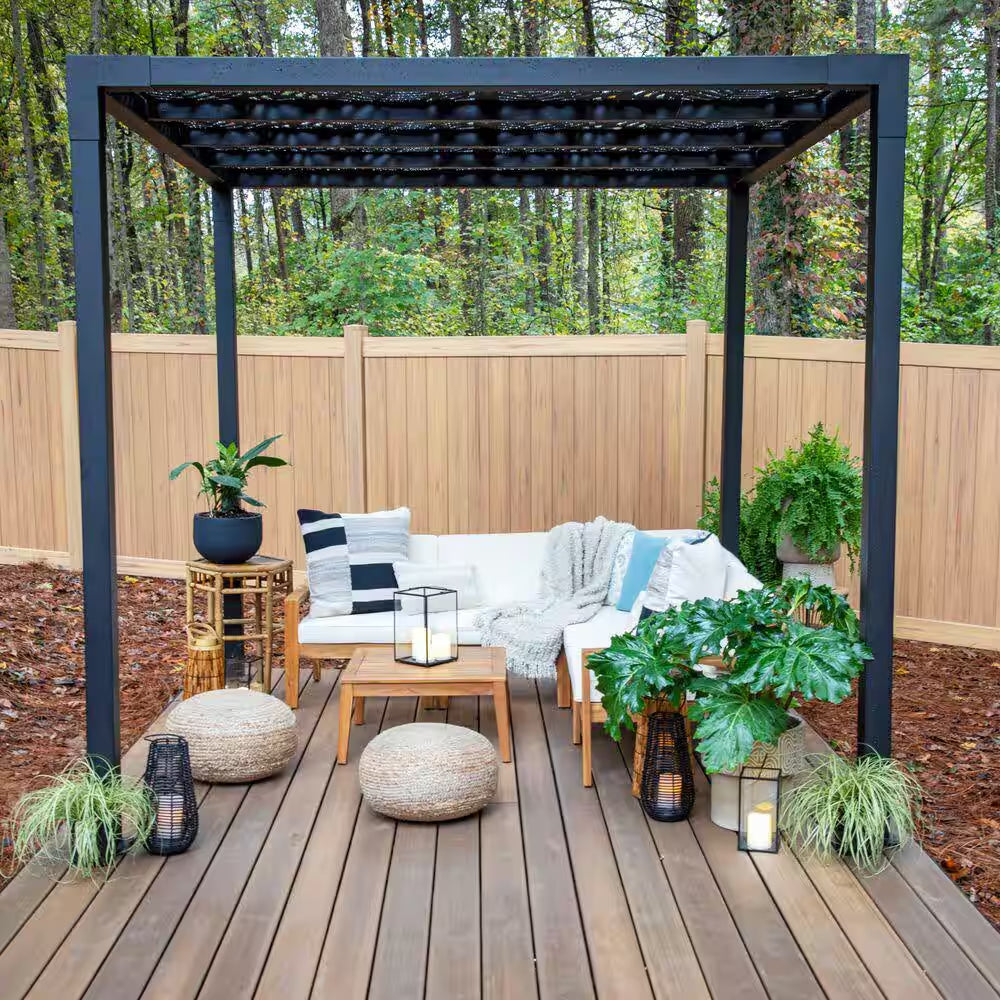 8 Ft. X 8 Ft. Matte Black Aluminum Pergola