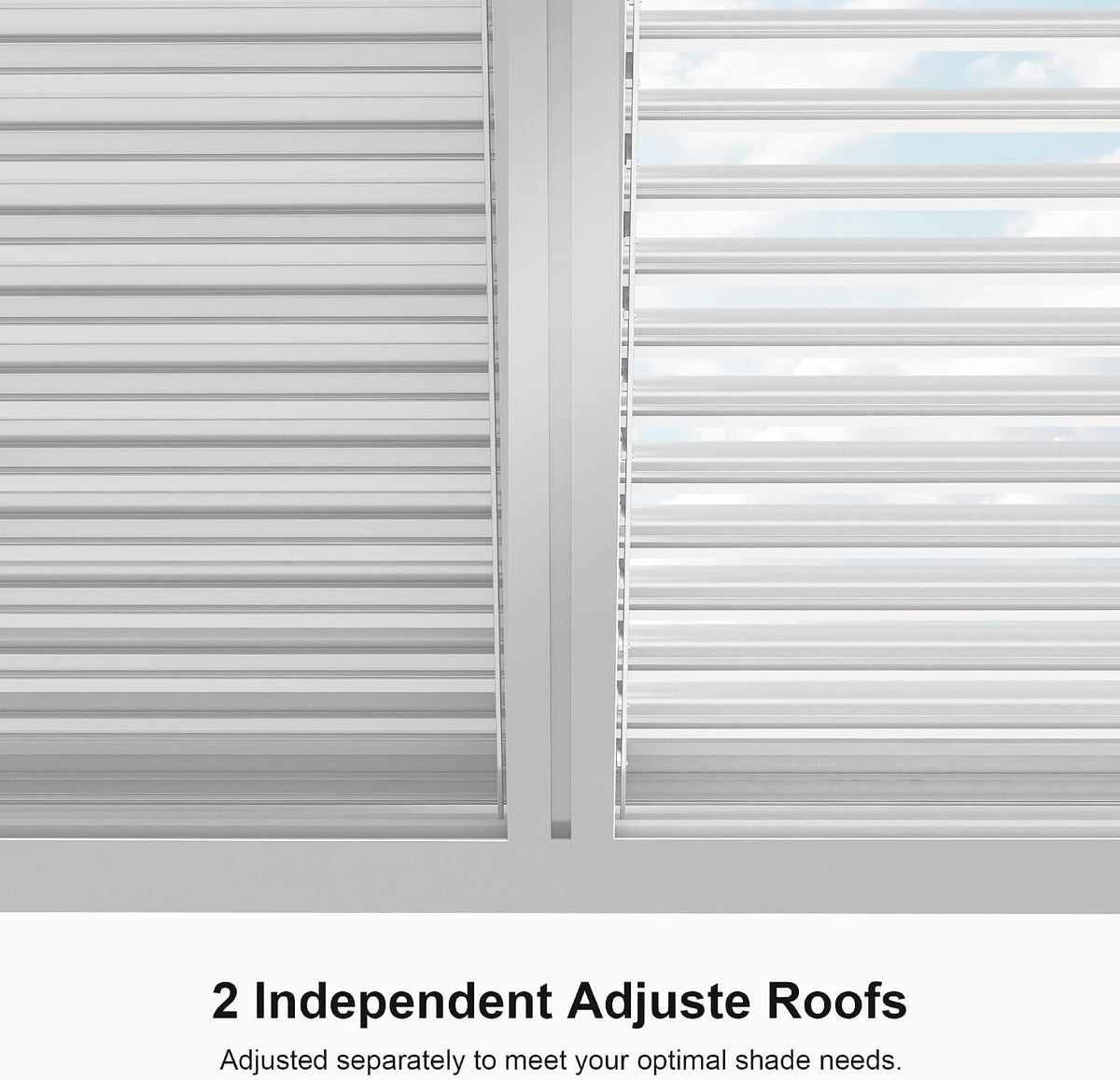 Louvered Pergola 12' X 14' White Adjustable Hardtop for Patio