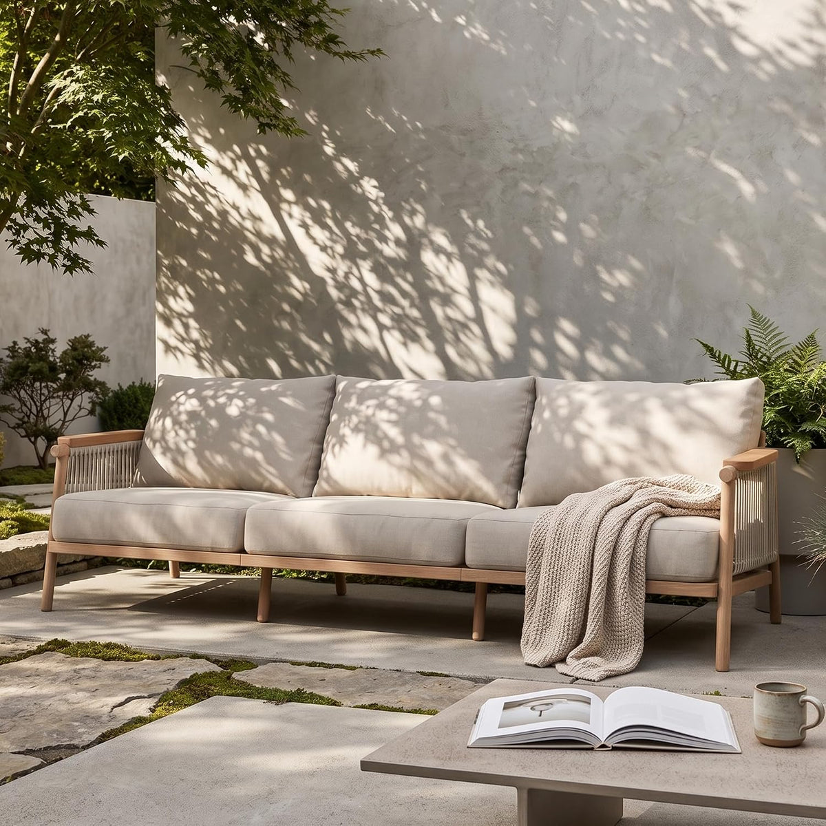 Moss Aluminum Outdoor Patio Furniture, Couch