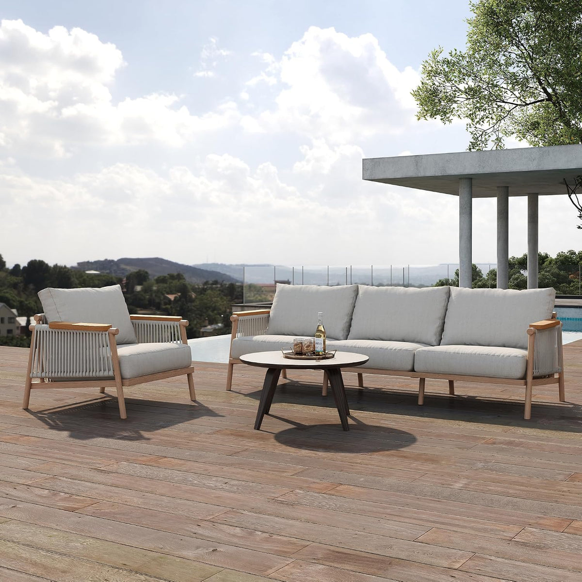 Moss Aluminum Outdoor Patio Furniture, Couch