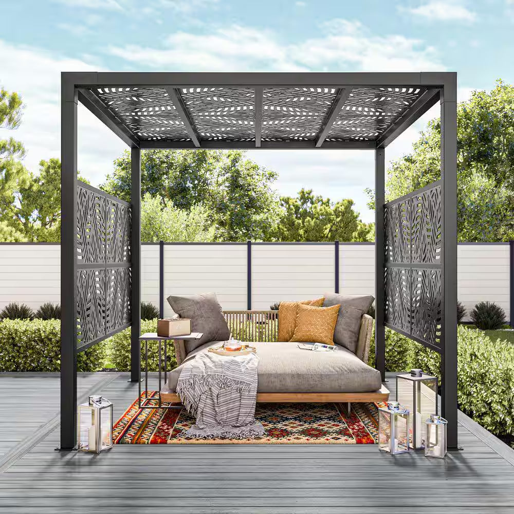 8 Ft. X 8 Ft. Matte Black Aluminum Pergola