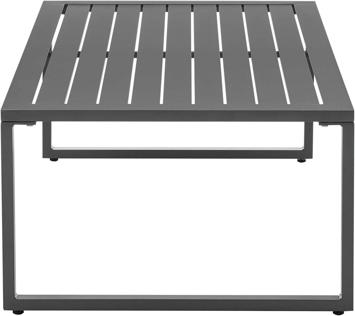 Sunnyside 5 Piece L Shaped Patio Furniture Set with Table for Backyard and Poolside, Outdoor Sectional Seating for 6, Waterproof Cushions, Rust Resistant Steel Frame, Grey